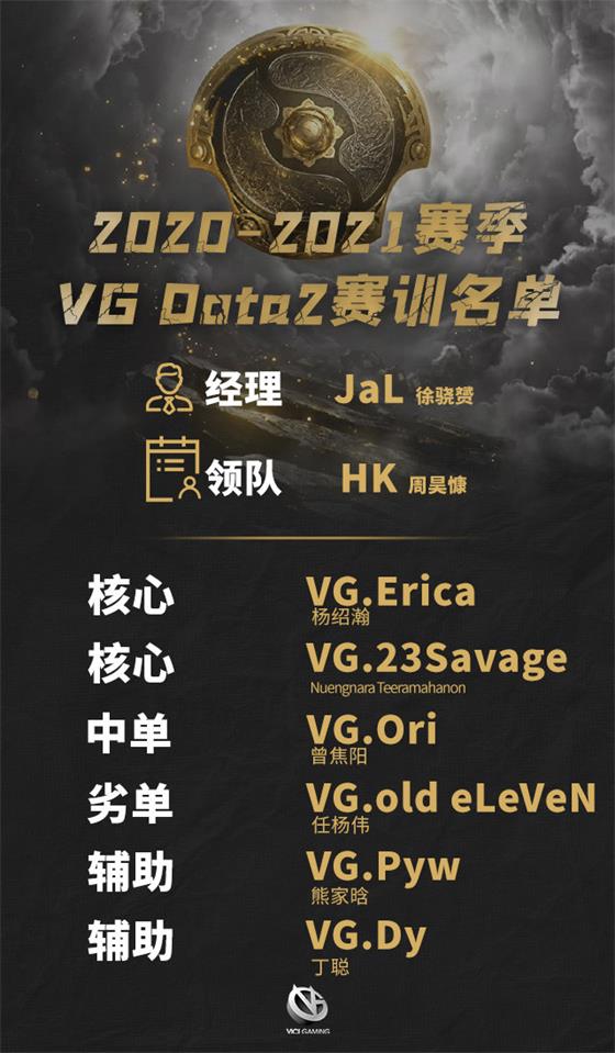 DOTA2：VG新赛季阵容，老十一携手23Savage加盟