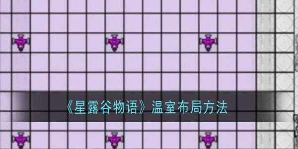 星露谷物语温室怎么布局？温室布局方法