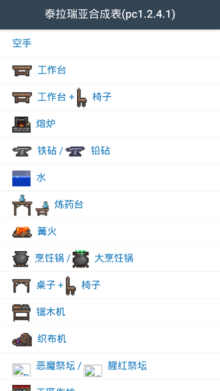 泰拉瑞亚合成表 中文版